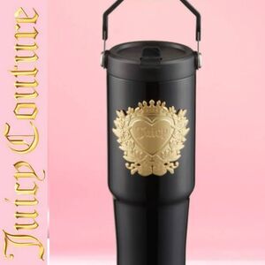Juicy Couture Home Signature Logo Heart Emblem 30oz Insulated Travel Mug